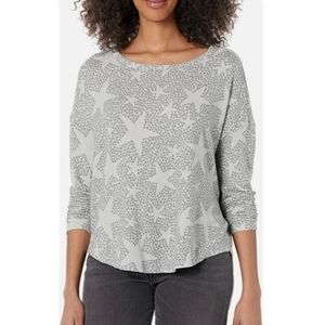 Lucky Brand Long Sleeve Cloud Jersey Scoop Neck Lightweight Star Sweater Size M